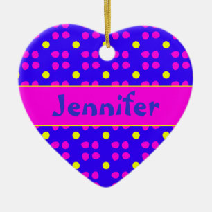 Gepersonaliseerde Stippen patroon Ceramic Tree Decoration