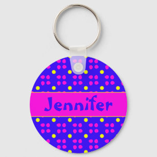 Gepersonaliseerde Stippen patroon Key Ring