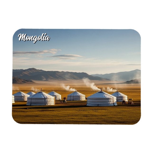 Ger Camp Mongolia Yurt Travel Magnet (Horizontal)
