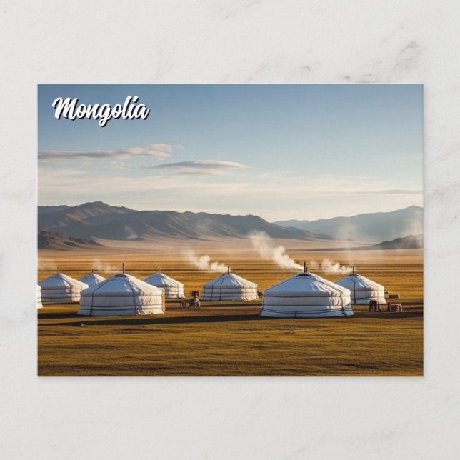 Ger Camp Mongolia Yurt Travel Postcard (Front)