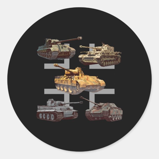 Ger Tanks Ww2 V Panther Jagdpanther Tiger 1 Tiger  Classic Round Sticker (Front)