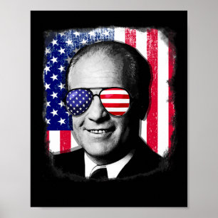 Gerald Ford Us Flag 4th Of July Poster