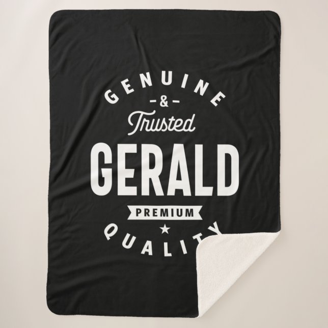 Gerald Personalised Name Birthday Sherpa Blanket (Front)