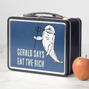 Gerald says Eat the Rich Metal Lunch Box