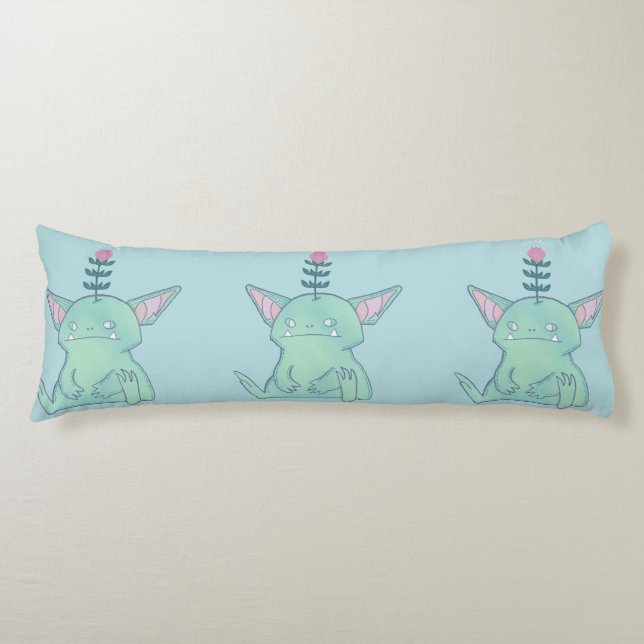 Gerald the Goblin | Cute Grumpy Fantasy Creature  Body Cushion (Front)