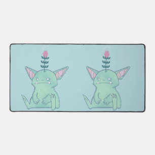 Gerald the Goblin Cute Grumpy Fantasy Creature Desk Mat