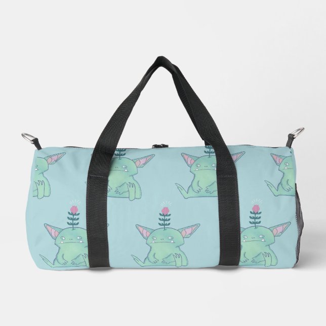 Gerald the Goblin | Cute Grumpy Fantasy Creature  Duffle Bag (Front)