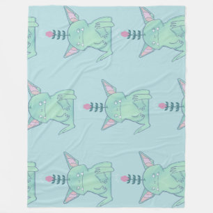 Gerald the Goblin Cute Grumpy Fantasy Creature Fleece Blanket