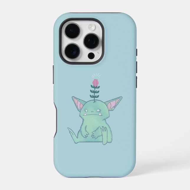 Gerald the Goblin | Cute Grumpy Fantasy Creature  iPhone Case (Back)