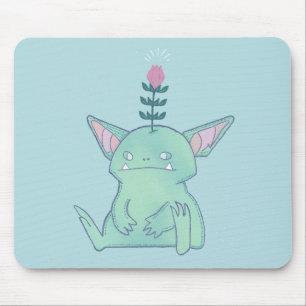 Gerald the Goblin   Cute Grumpy Fantasy Creature  Mouse Pad