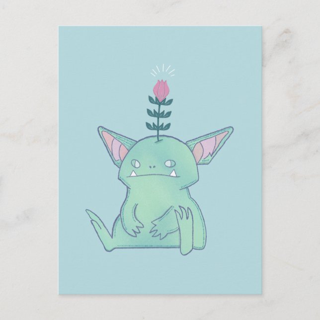 Gerald the Goblin | Cute Grumpy Fantasy Creature  Postcard (Front)
