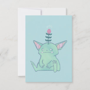 Gerald the Goblin Cute Grumpy Fantasy Creature Thank You Card