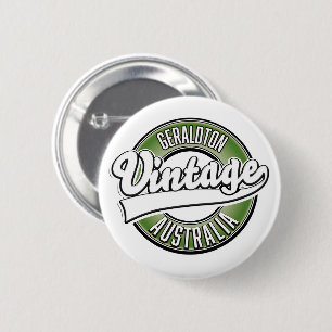 Geraldton australia vintage style logo 6 cm round badge