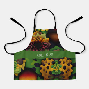  Geranium 3D Abstract Geometric Pattern Apron