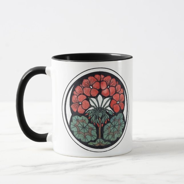 Geranium Art Nouveau Mug (Left)