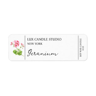 Geranium Candle Label Return Address Label