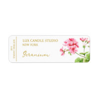 Geranium Candle Label