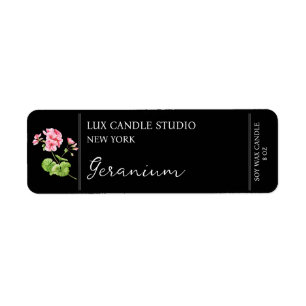 Geranium Candle Label Return Address Label