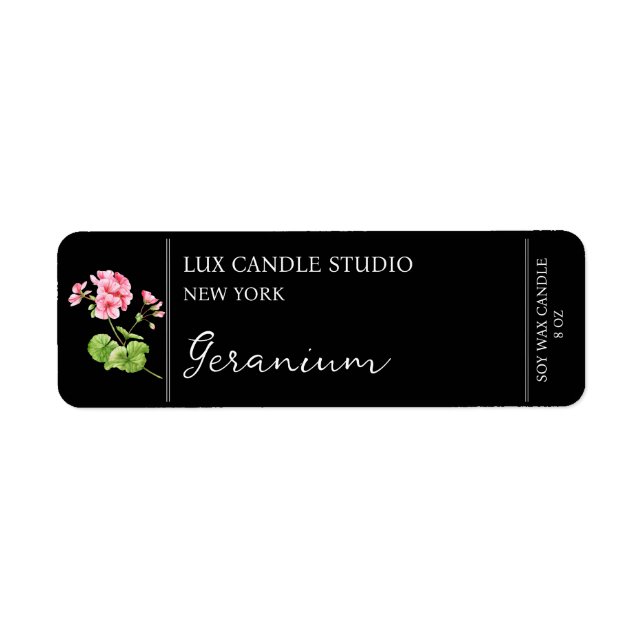 Geranium Candle Label Return Address Label (Front)