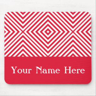Geranium Diamond Chevron with custom name Mouse Pad