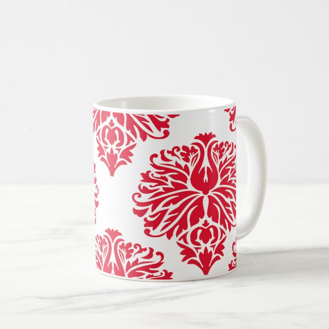 Geranium Elegant Damask Coffee Mug (Front Right)