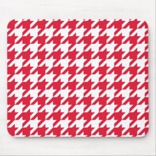 Geranium Elegant Houndstooth Mouse Pad