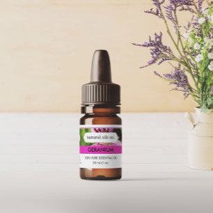 Geranium Essential Oils Bottle Packaging Label