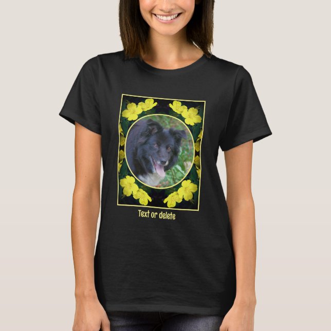 Geranium Flower Frame Create Your Own Pet Photo T-Shirt (Front)