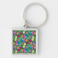 Geranium Flower Key Ring