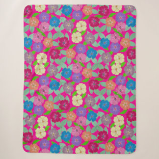 Geranium Flower Sherpa Blanket