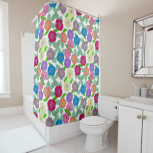 Geranium Flower Shower Curtain