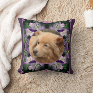 Geranium Flowers Frame Create Your Own Pet Photo Cushion