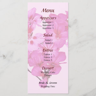 Geranium Heart Wedding Menu