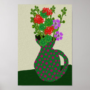 Geranium, Hollyhock ,Geranium Wallichianum Poster