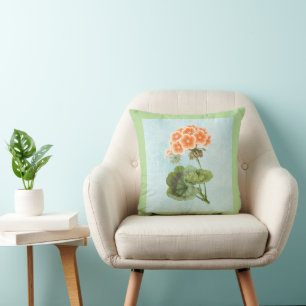 Geranium on Aged Denim Cushion