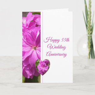 Geranium Personalised 55th Wedding Anniversary Card