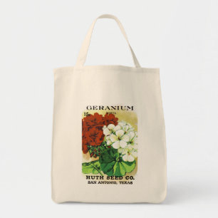 Geranium Seed Packet Label Tote Bag