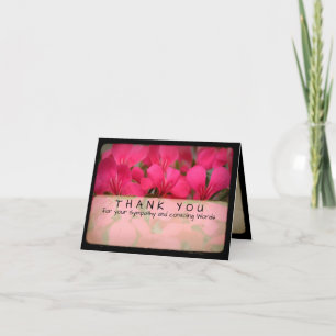 Geranium Vintage Photo Sympathy Thank You Note C 5 Card