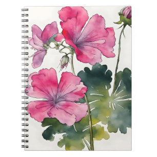 Geranium - Watercolor flowers Notebook