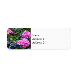 Geraniums and Periwinkle Return Address Label