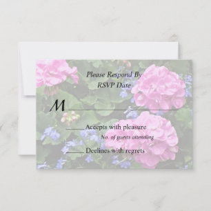 Geraniums and Periwinkle RSVP Card