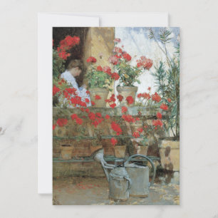 Geraniums by Childe Hassam, Vintage Impressionism