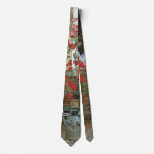 Geraniums by Childe Hassam, Vintage Impressionism Tie