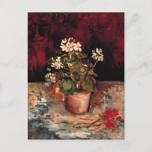 Geraniums in a Flowerpot, Van Gogh Fine Art Postcard