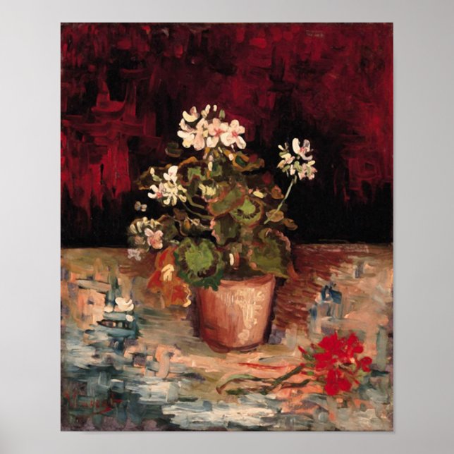 Geraniums in a Flowerpot Van Gogh Fine Art Poster (Front)
