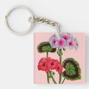 geraniums key ring