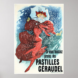 GERAUDEL PASTILLES Jules Cheret Paris Art Nouveau Poster