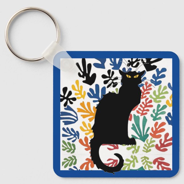 Gerbe by Matisse, Cat Art Parody, Key Ring (Front)