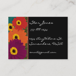 Gerber Daisies Plum Orange Teal Red & Lime Business Card