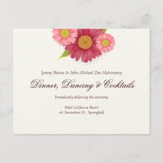 Gerber Daisies Wedding Reception Cards